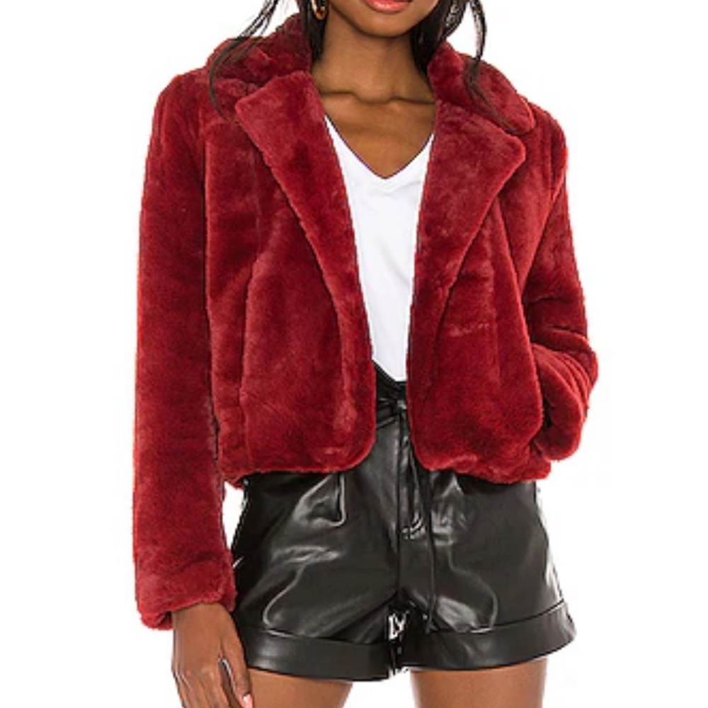 Blank NYC Rich Faux Fur Moto Jacket in More Amour